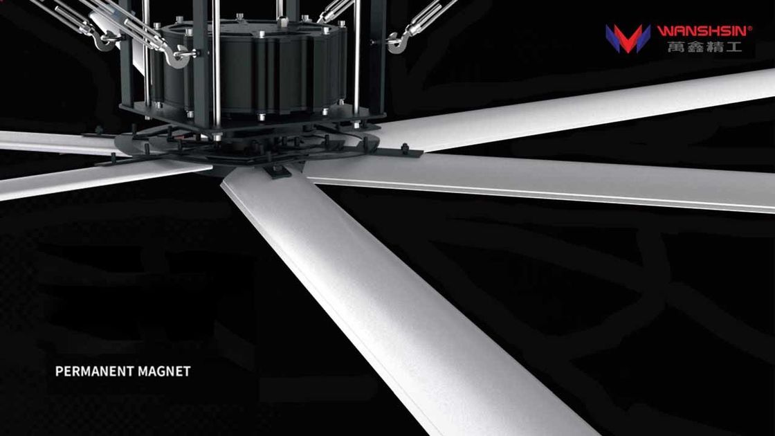 قطر الشفرة 7.3m 24ft مراوح HVLS للمستودعات منخفضة الضوضاء 39 ديسيبل